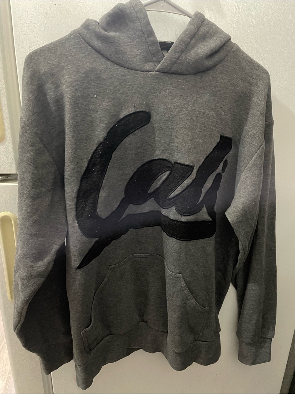 Original Deluxe Grey Hoodie with Black 'Cali' Script